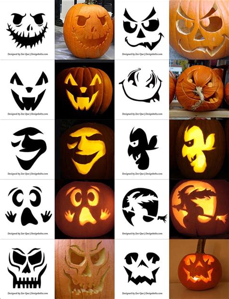 Pumpkin carving patterns free printable scary