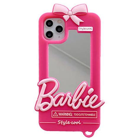 Luxury Girl Fashion Sweet Cute Pink Barbie Mirror Soft Silicone Case