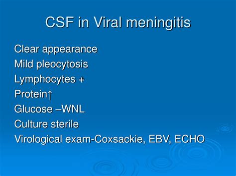 Ppt Inflammations And Infections Of Cns And Cerebrospinal Fluid
