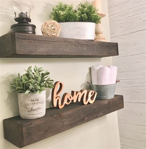 Rustic Floating Shelves Made From Reclaimed Wood Rustic Floating