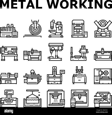 Metal Working Machine Collection Icons Set Vector Stock Vector Image Art Alamy