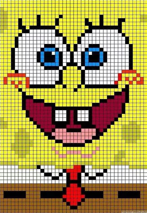 Sponge Bob Pixel Crochet Pixel Art Pattern Plastic Canvas Patterns