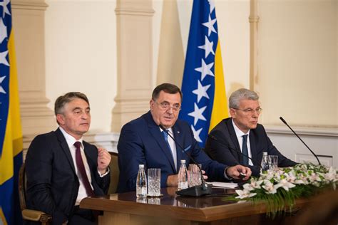Bosnia And Herzegovina Presidency Members In An Official Visit To