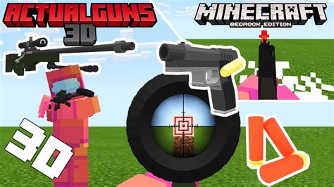 Actual Guns 3d Addon For Minecraft Pe 3d Guns In Mcpe Youtube