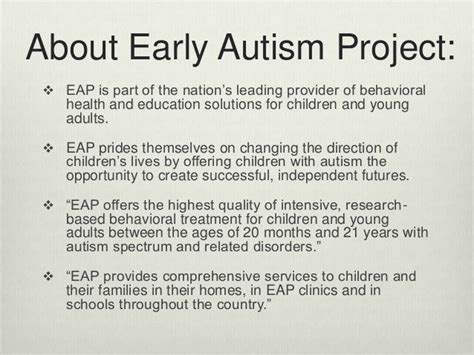 Early Autism Project Internship