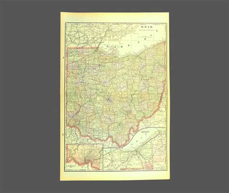This Is An Original Large Antique Ohio Map Taken From A 1901 Atlas