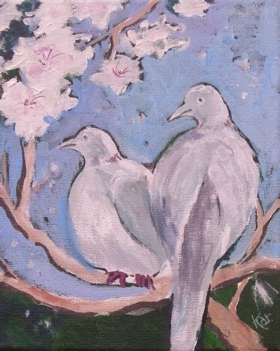 Painting Doves In The Apricot Tree 2 Original Art By Karlene Koch