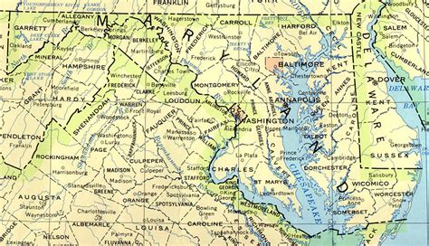 Mapa Político De Maryland Tamaño Completo Ex