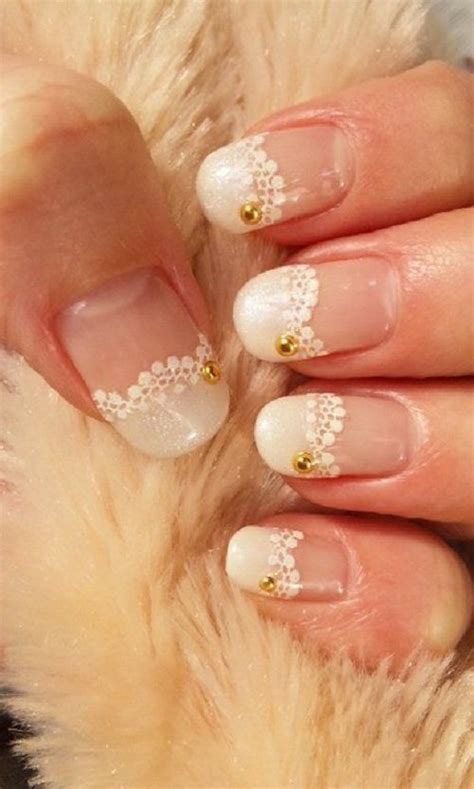 40 Ideas For Wedding Nail Designs Cuded Lace Nail Art White Lace