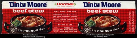 Recipes, anecdotes, and secret, savory, guilty pleasures! Hormel - Dinty Moore - beef stew - 1 1/2 pound can label -… | Flickr