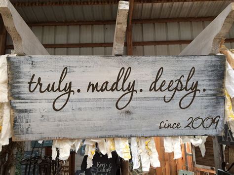 Truly Madly Deeply Hand Painted Pallet Barnwood Distressed Wood