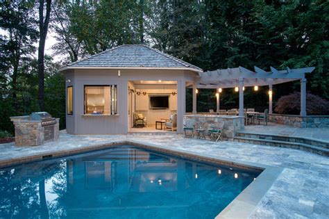 Means, it is 15 feet in front and 30 feet is its depth. Saltwater Inground Pool and Outdoor Kitchen - Traditional ...
