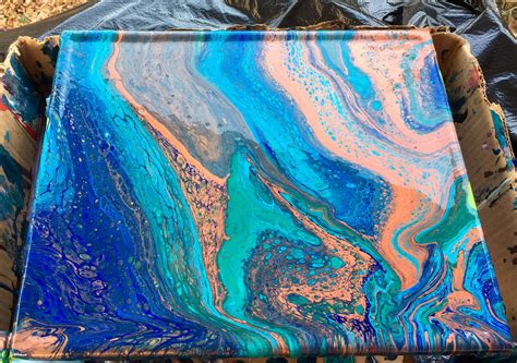 2nd Mirror Pour Acrylic Pouring Art Pouring Painting Abstract