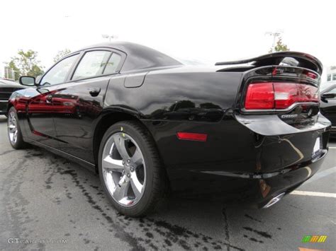 Black with blue strips interior: Pitch Black 2013 Dodge Charger R/T Plus Exterior Photo ...