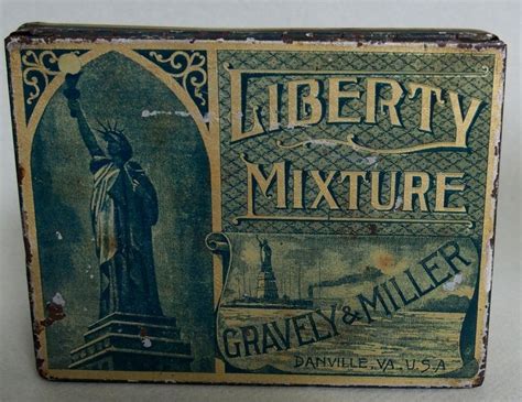 Ultra Rare Liberty Mixture Square Corner Advertising Tobacco Tin