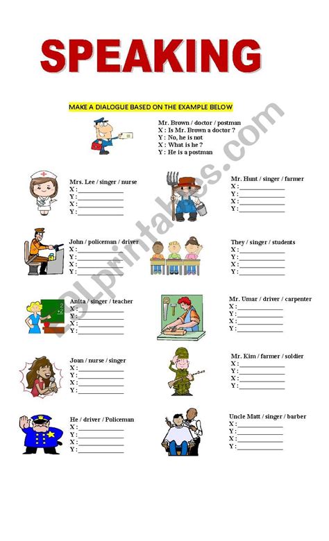 Conversation Worksheets For Kids