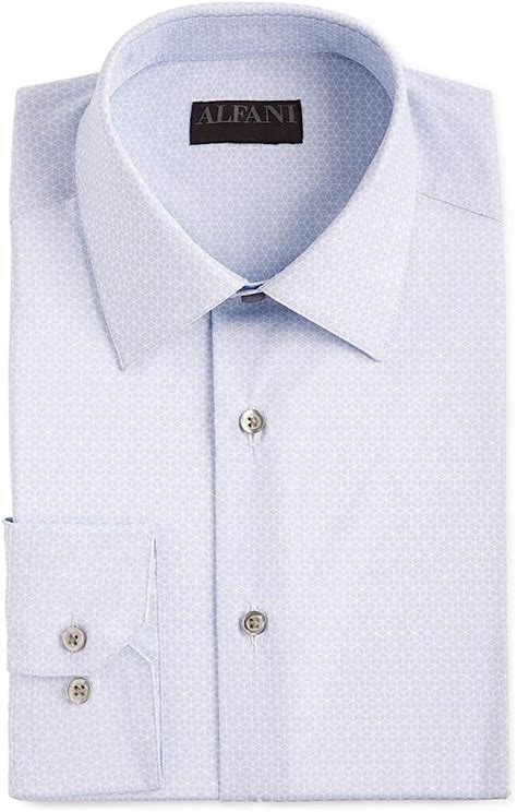 Alfani Mens Dress Shirt White Us 15 12 Regular Fit Performance Cube