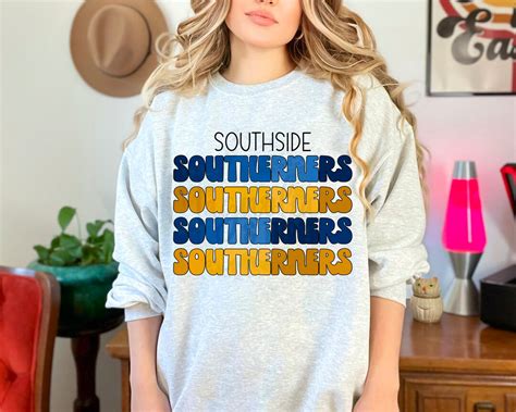 Retro School Spirit Southside Southerners Blue And Gold Ombre Etsy