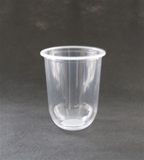 16 Oz Clear U Shaped Milk Tea Juice Cold Coffee Plastic Cups With Dome Lids