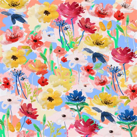 Watercolor murals have been a popular trend in home decor. Buy Watercolor Floral Garden wall mural - Free US shipping ...