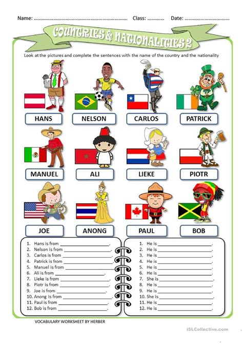 109 Free Esl Countries And Nationalities Worksheets Worksheets Samples