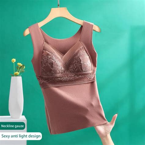 buy thermal bra stylish chest pads versatile female slim darlon lining warm vest style for