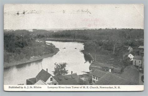 Lamprey River From Me Church Newmarket New Hampshire~rare Antique