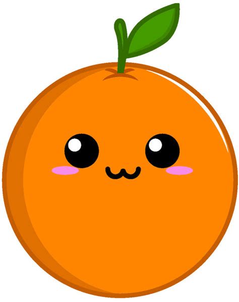 Cute Kawaii Anime Fruit Cartoon Emoji Orange 2 Vinyl Decal Sticker