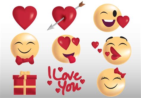 Valentine Emoji And Sticker 175147 Vector Art At Vecteezy