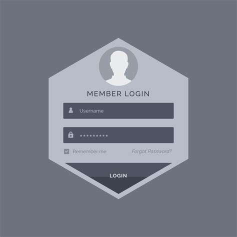 Member Login Form Ui Template Design In Hexagonal Shape Download Free