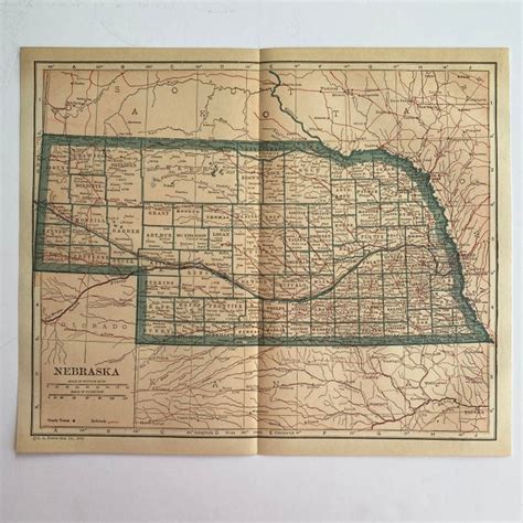 1920s Nebraska State Map Chairish