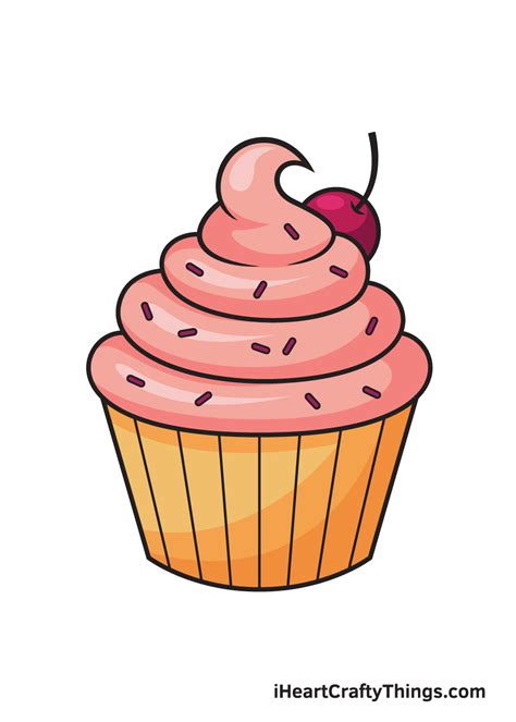 Cupcake Drawing — How To Draw A Cupcake Step By Step