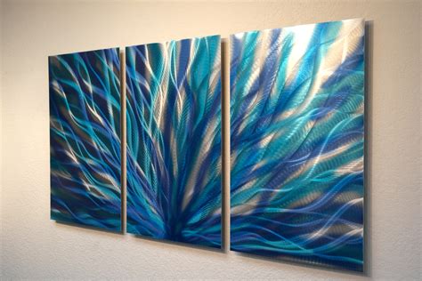Radiance Blue Metal Wall Art Abstract Contemporary Modern