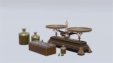 ArtStation - Rigged vintage balance scale with weights | Resources