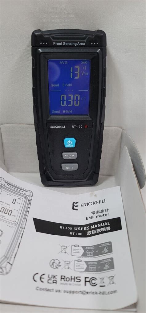 Erickhill Emf Meter Rechargeable Electromagnetic Field Radiation