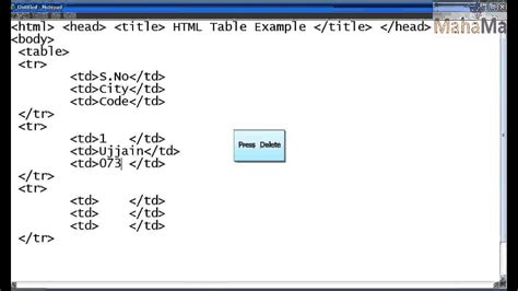 Html Tutorial Html Table Example Youtube