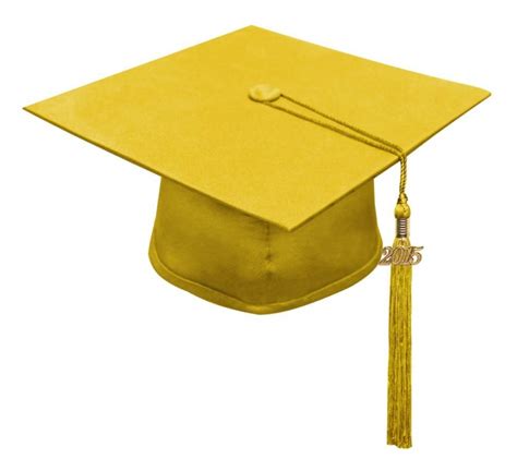Yellow Gold Graduation Cap With Tassel