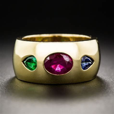 Multi Color Gem Ring Antique Vintage Gemstone Rings Vintage Jewelry