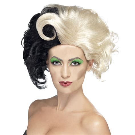Ladies Cruella De Vil Evil Madame Cape Costume Book Week Fancy Dress Kit Wig Ebay