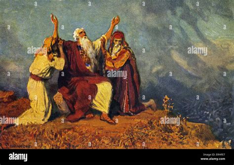 Moses Holds Up His Hands For The Victory Of Israel Over Amalek