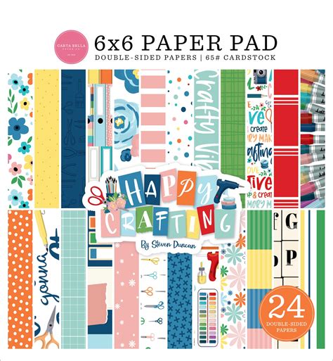 Carta Bella Double Sided Paper Pad 6X6 24 Pkg Happy Crafting 793888095694