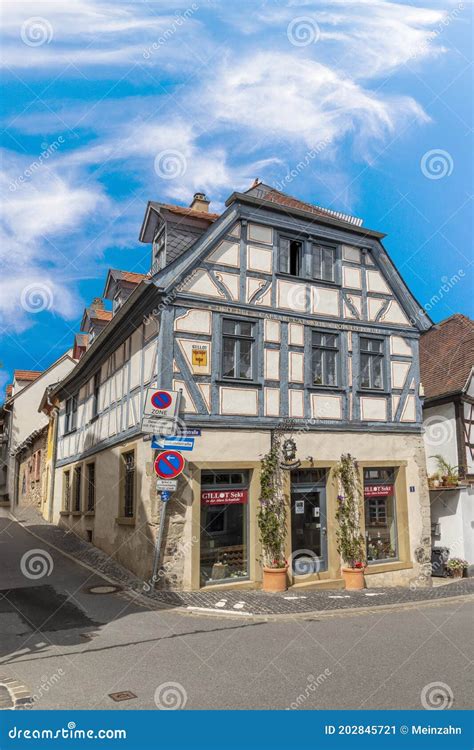 Old Half Timbered Town In Wine Village Of Oppenheim At River Main