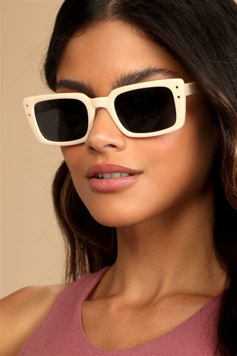 Cream Sunglasses Rectangle Sunglasses Sunnies Sunglasses Lulus