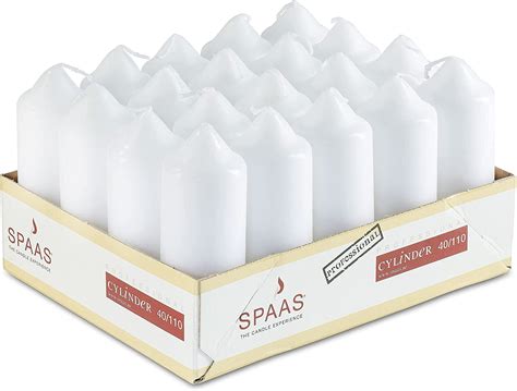 White Pillar Candles 20 Pack 15x4 Inch Bulk Pillar Candles