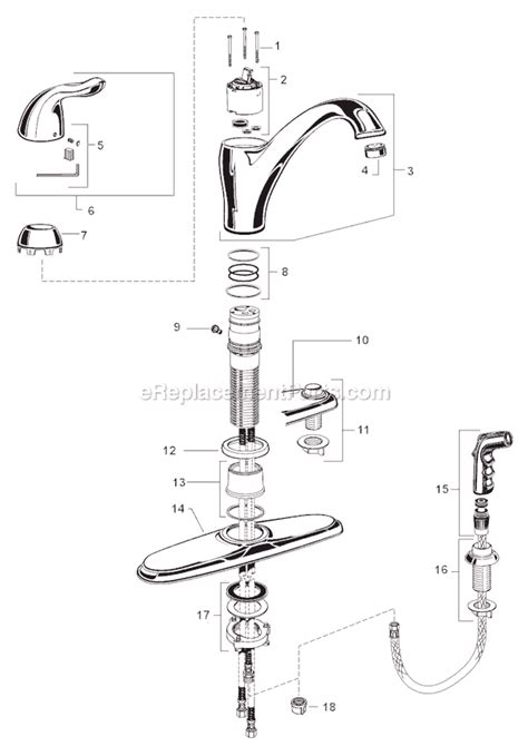 023529 0070a faucet replacement valve cartridge 023529. American Standard Lakeland Kitchen Faucet | 4114.001 ...