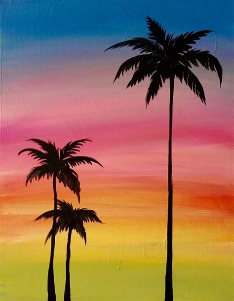 Sunrise Palm Tree Paintings