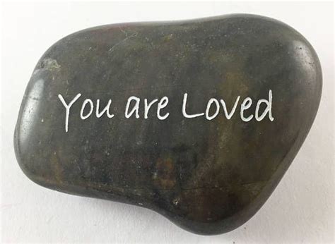 You Are Loved Engraved River Rock Inspirational Word Stone Etsy