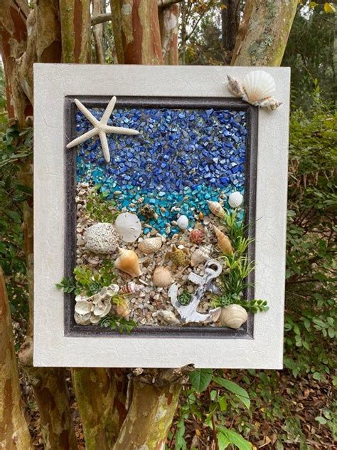 19x 16 Beach Glass Window Artbeach Mosaicbeach Wall Etsy Starfish