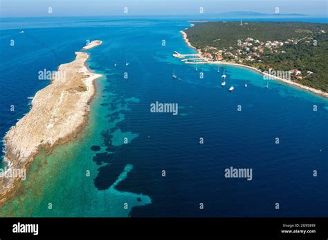 Aerial View Of Premuda Island The Adriatic Sea In Croatia Stock Photo