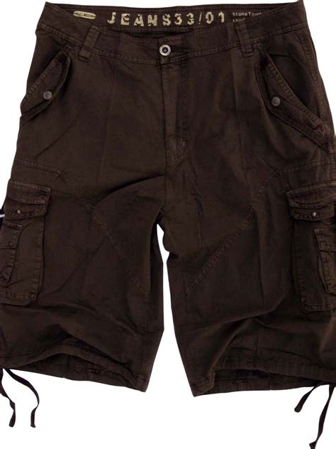 Mens Brown Cargo Shorts Military A8s Size34